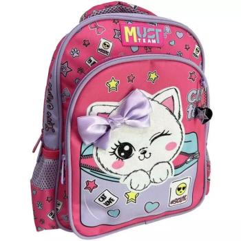 Luna: Must Team cica masnival lekerekített 2 rekeszes ovis hátizsák 27x10x31cm kép