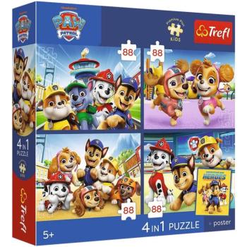 Mancs Őrjárat - 4 x 88 db-os Premium Plus Kids puzzle - Trefl kép