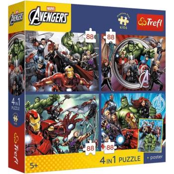 Marvel Bosszúállók - 4 x 88 db-os Premium Plus Kids puzzle - Trefl kép