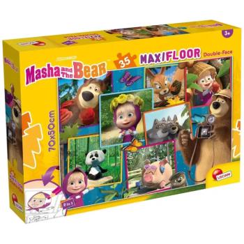 Mása és a medve képek 2 az 1-ben 35db-os maxi padló puzzle és színező 70x50cm - Lisciani kép