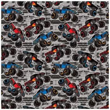 Monster Truck mintás csomagolópapír 100x70cm-es kép