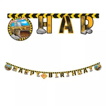Munkagép mintás party banner 200cm kép