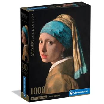Museum Collection: Johannes Vermeer - Leány gyöngy fülbevalóval 1000 db-os puzzle poszterrel - Clementoni kép