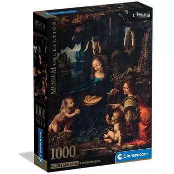 Museum Collection: Leonardo da Vinci - A sziklák szűze 1000 db-os puzzle poszterrel - Clementoni kép