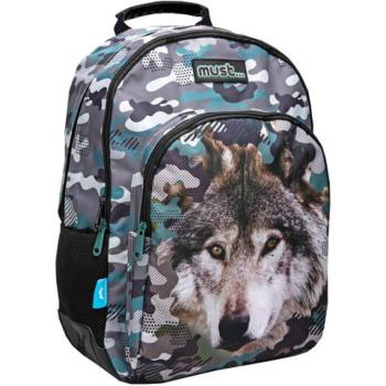 Must... Animal Planet farkas mintás iskolatáska, hátizsák 33x16x45cm kép