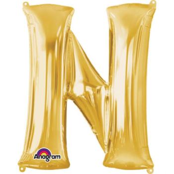 N betű mini fólia lufi 33 cm - arany kép