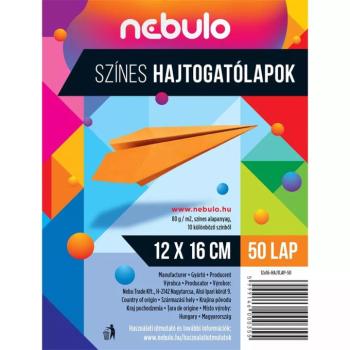 Nebulo: Színes hajtogatólap 50 lapos 12x16cm 80g kép
