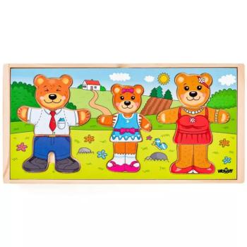 Öltöztethető medvecsalád fa puzzle - Woodyland