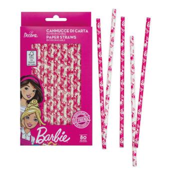 Papír szívószálak - Barbie 80 db kép