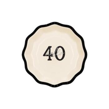 Papír tányérok - ''Hello 40'' 18 cm kép