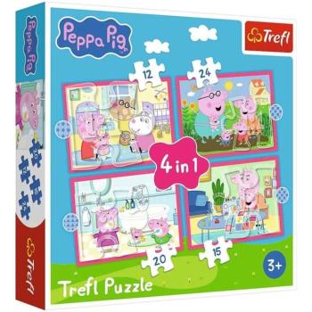 Peppa malac - 4 az 1-ben 12,15,20,24 db-os puzzle - Trefl kép