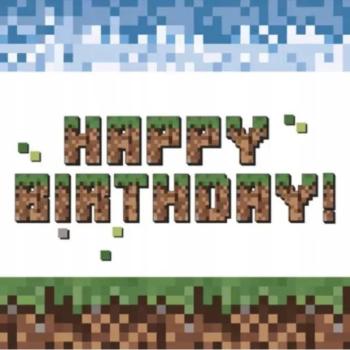 Pixel Block: Születésnapi szalvétacsomag - 33 x 33 cm, 20 darabos kép