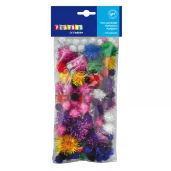PlayBox: Csillogó pomponok 100db 10-35mm kép