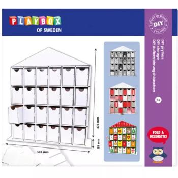 PlayBox: DIY adventi naptár 24 rekeszes 44,5x39x9,5 cm kép