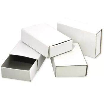 PlayBox: Natúr fehér színű díszíthető gyufás doboz 55x35x15mm 50db-os csomag kép
