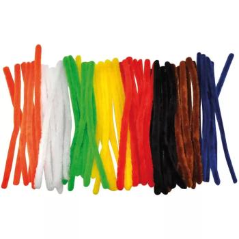 PlayBox: Színes zsenília szálak alap színek 1,6x28cm 50db-os csomag kép