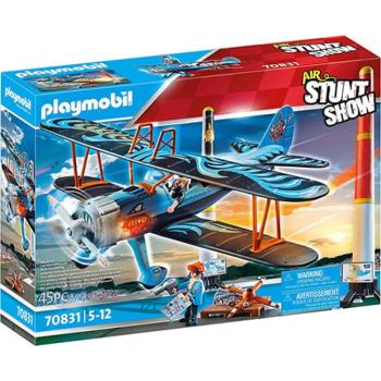 Playmobil: Air Stuntshow - ;Főnix; kétfedelű repülő hanggal (70831) kép