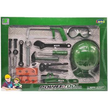 PowerTool szerszámos szett munkavédelmi sisakkal kép