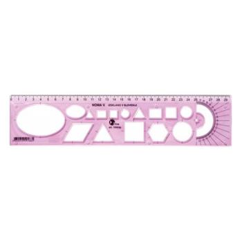 Sablon vonalzó OPTIMA hajlékony pink 30cm kép