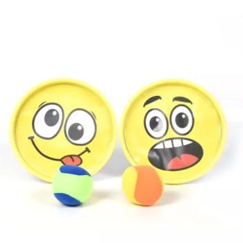 Smiley mintás catch ball ügyességi játék szett kép