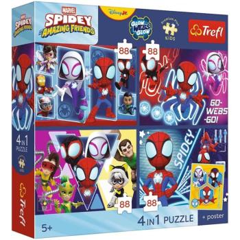 Spidey és barátai - 4 x 88 db-os Premium Plus Kids puzzle - Trefl kép