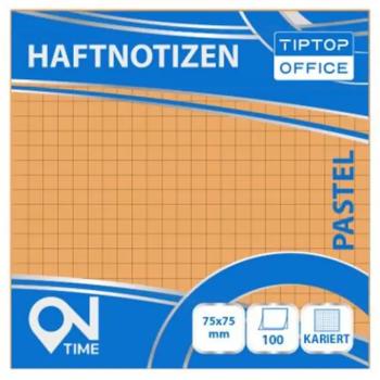 Spirit: Kockás pasztell narancssárga 100 lapos öntapadós jegyzettömb 75x75mm kép