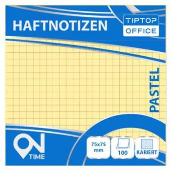 Spirit: Kockás pasztell sárga 100 lapos öntapadós jegyzettömb 75x75mm kép