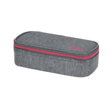 Spirit: My Bag világosszürke ovális tolltartó rózsaszín cipzárral 23x10cm kép