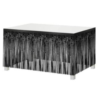 Szalagos party dekor asztalra - 80 x 300 cm, fekete kép