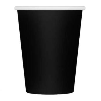 Színes papírpohár - fekete, 250 ml, 6 db-os kép