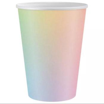 Szivárvány mintás papírpohár, 260 ml - 6 db-os kép