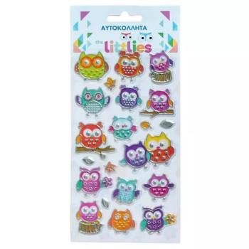 The Littlies: Bagoly mintás 3D pufi matrica szett 10x22cm-es íven kép