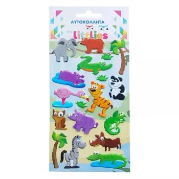 The Littlies: Dzsungel állatok 3D pufi matrica szett 10x22cm-es íven kép