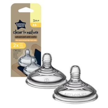 Tommee Tippee: Anti-Colic közepes folyású etetőcumi (3 hó+) 2 db
