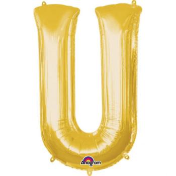 U betű mini fólia lufi 33 cm - arany kép