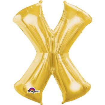 X betű mini fólia lufi 33 cm - arany kép