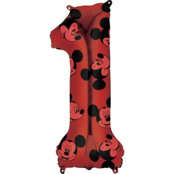 1-es midi szám fólia lufi - Mickey Mouse 66 cm kép
