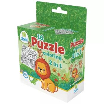 16 Darabos Színezős Puzzle 2 az 1-ben - Oroszlán kép