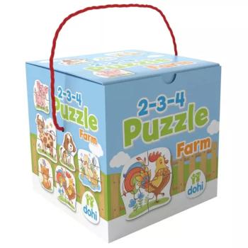 2-3-4 Darabos Puzzle - Farm állatok kép