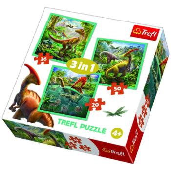 3 az 1-ben dinoszauruszos puzzle szett - Trefl kép