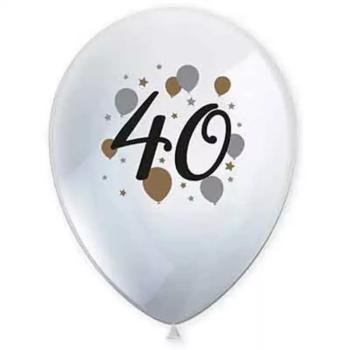 ;40; év mintás latex lufi 6db-os szett kép