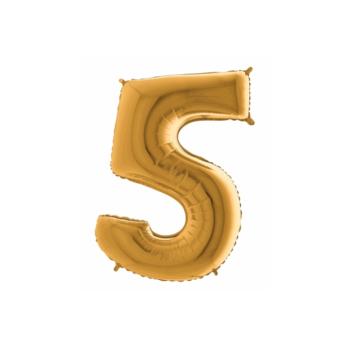 5-ös szám alakú kis arany lufi kép