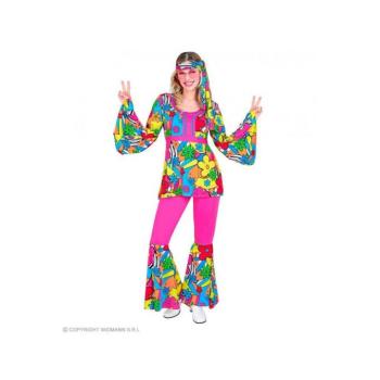 60 as évek Hippie flower power női jelmez L-es méretben kép