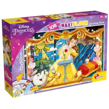 A szépség és a szörnyeteg Belle 2 az 1-ben 108db-os puzzle és színező 70x50cm - Lisciani kép