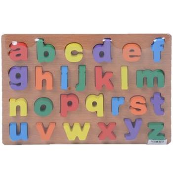 ABC színes fa kisbetű formakirakós 30x22cm kép
