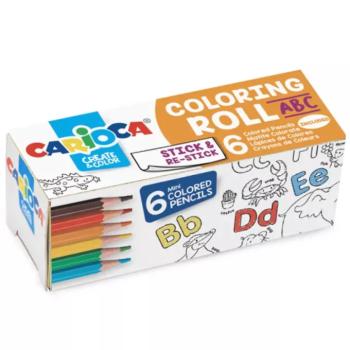 ABC mini színező henger 6db mini színesceruzával - Carioca