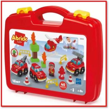 Abrick: Tűzoltó játékszett, bőrönben - 40 darabos kép