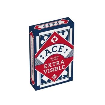 ACE EXTRA NAGY index römi kártya kék hátlappal linen finnish kártyakarton kép