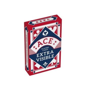ACE EXTRA NAGY index römi kártya piros hátlappal linen finnish kártyakarton kép