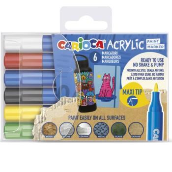 Acrilyc Akril Maxi marker 6db-os szett - Carioca kép